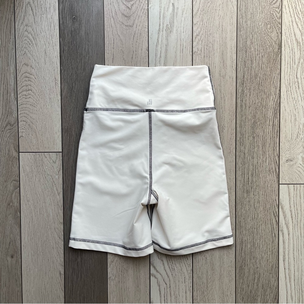 WeWoreWhat Cream Bike Shorts High-Waisted Athletic